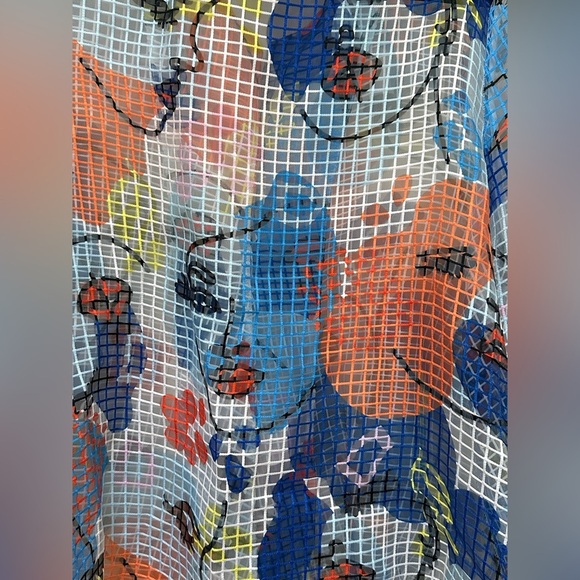 ✨ Joseph Ribkoff Organza Face Print Swing Jacket size 16 - Picture 16 of 17